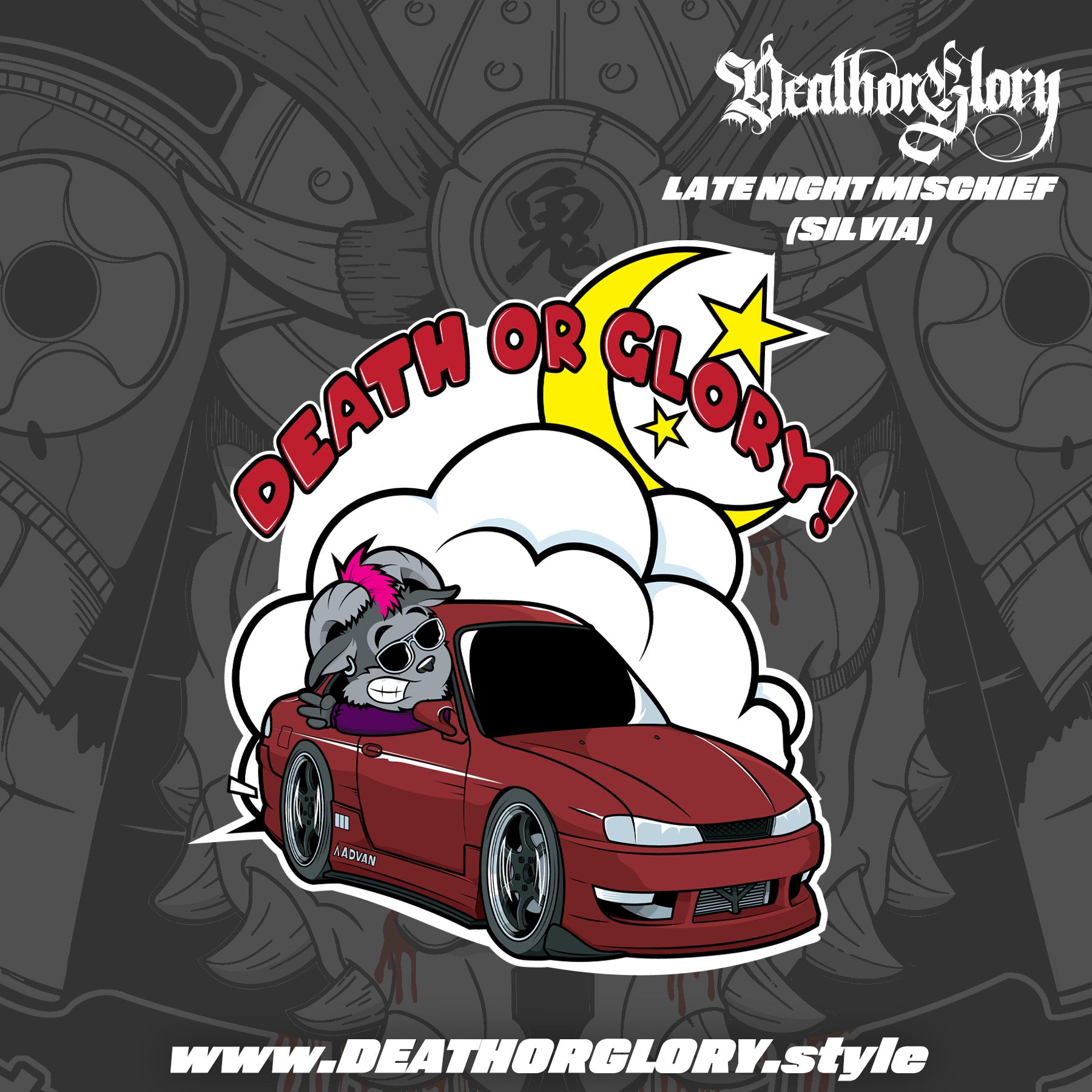 Death or Glory - Late night Mischief Silvia sticker