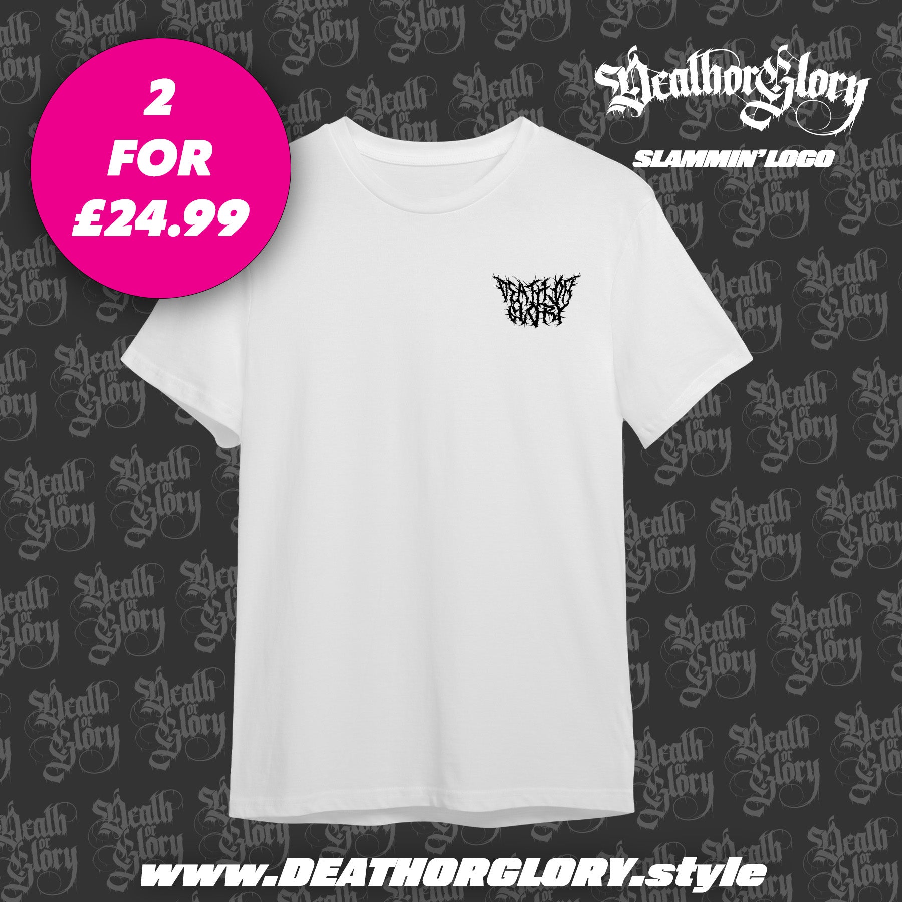 Death or Glory Slammin' logo tee (left chest)