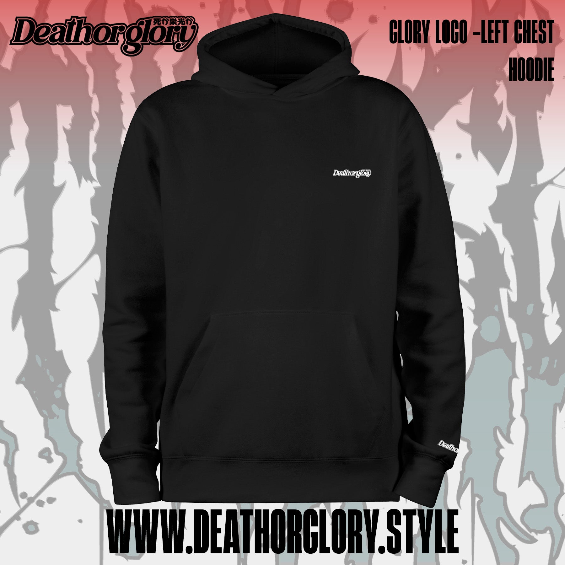 Death or Glory - Glory logo left chest hoodie